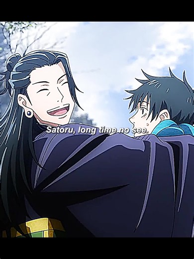 Jujutsu Kaisen scene: confrontation between Satoru and Suguru