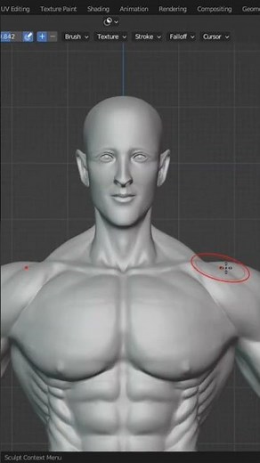 human body sculpting in blender software 3.4