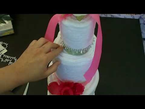 How to Make a Bridal Shower or Housewarming Towel Cake Tutorial with CookingAndCrafting