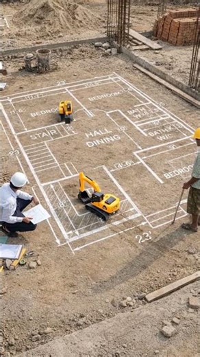 House Proper drawing layout best work #construction #layout #excavator #excavation