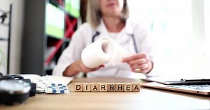 Diarrhea medical concept doctor with toilet paper