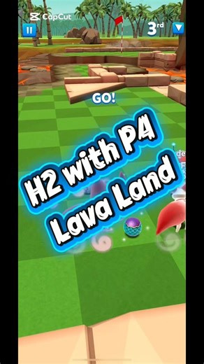 H2 with P4 Lava Land 🌋🔥 Perfect Shortcut Strategy #golfbattle #gaming #shorts #golf #games #viral