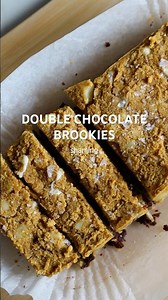 DOUBLE CHOCOLATE BROOKIES 🍫💛🤎 #brookies #cookie #brownie