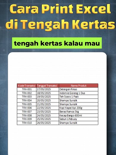 Cara Print Excel di Tengah Kertas dengan Mudah