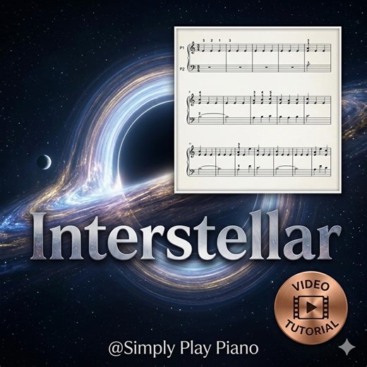 Interstella Piano Sheet - Grade 1-2 - Cornfield Chase - Piano Solo - Beginner - Video Tutorial - Etsy
