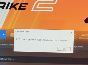 Erro SSE4.2 no CS2