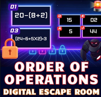 Order of Operations Digital Math Escape Room No Prep Activity