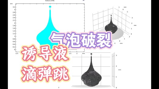气泡破裂驱动液滴起跳｜COMSOL 流体仿真
