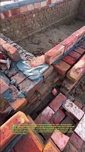 Perfect Brick Bonding Technique! #bricklaying #masonry #construction