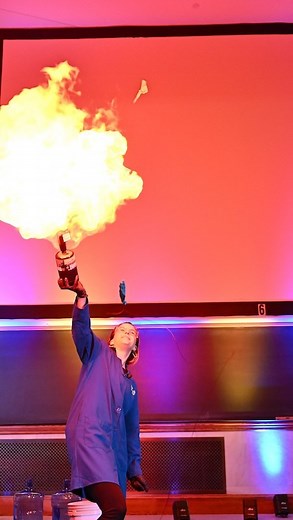 Nothing says Christmas like an exothermic reaction! 🔥 @katethechemist brought the fire—and the liquid nitrogen—to the third annual Christmas Lecture, a gift to the community from the College of Science. One thing is for sure: @katethechemist knows how to unwrap the magic of science, with kids and adults alike! A warm thank you to everyone who joined us on the @notredame campus to pack the house at Jordan Hall and witness how Reindeer toothpaste is created! 🎄 #notredamescience #katethechemist |