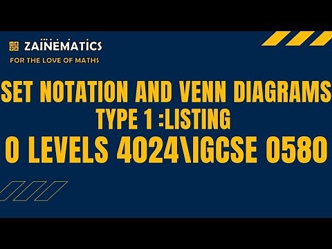 SET NOTATION AND VENN DIAGRAMS TYPE 1: LISTING O LEVEL MATHS 4024/ IGCSE 0580