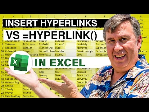 Excel - Learn Excel- Insert Hyperlink vs =HYPERLINK - Episode 1363