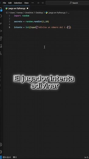 Crea un JUEGO en Python en 30 segundos 🎮🔥 (Adivina el número) PARTE 1
