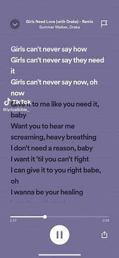 Girls Need Love - Summer and Drake Lyrics