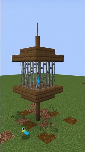How to build a simple Bird Cage in Minecraft Tutorial #Shorts