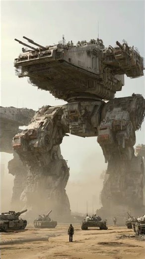 Desert Battlefield Mech Crouch