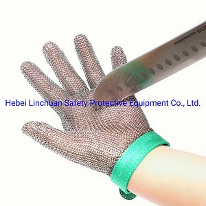 [Hot Item] Stainless Steel Mesh Cut Resistant Glove/Metal Mesh Butcher Protective Glove/Steel Glove for Meat Cutting and Food Safety Contact CE FDA
