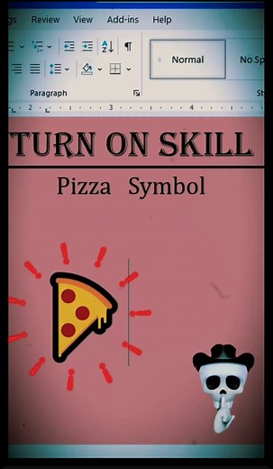 Pizza Symbol In Ms Word  #msworldinternational #education #tastyfood #TastyBites #msword #food #asmr #pizza #pizzalovers #pizzatime #pizzalover #PizzaParty #pizzanight #PizzaHut #mswordtricks #MSWordTips #MSWORDtutorial #eat #deliciousfood Turn On Skill | Turn On Skill | Facebook