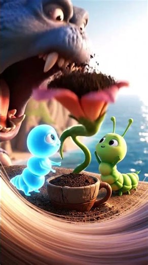 Snom in a Cute Oversized World in a vast ocean cliff