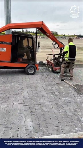 Interlocking Paving Machine Work for Large Scale Parking Lot Installation and Alignment