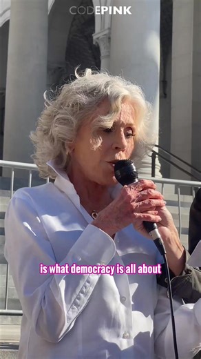 🪧 Today in Los Angeles, actress and activist Jane Fonda, spoke out against the US-Israeli strikes on Iran. | CODEPINK: Women For Peace