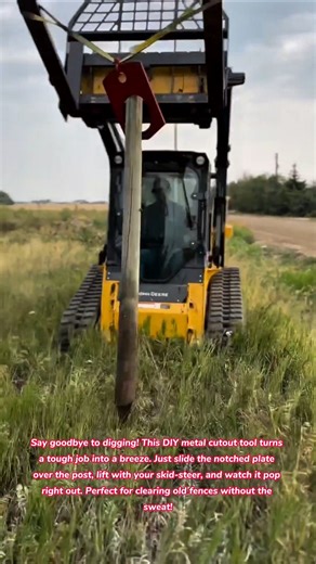 Work Smarter! 🚜🪵 Effortless Fence Post Removal #tools #tips #tricks #lifehacks #how #diy #farming