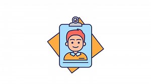 Download Animated Business ID Card Icon in Colored Outline Style, easy to use with transparent background for free