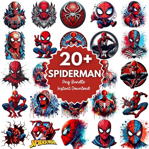 Spiderman Clipart, SVG Cut Files Bundle (digital Download) - Etsy