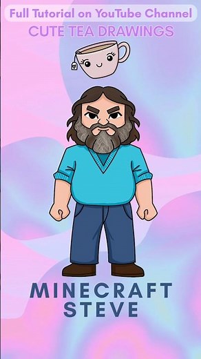 How To Draw Steve (Jack Black) from Minecraft Movie #minecraft #steveminecraft #minecraftmovie