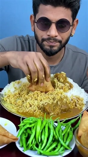 green chili beef recipe & rise or singara🥰 #greenchilli #beefrecipe #rise
