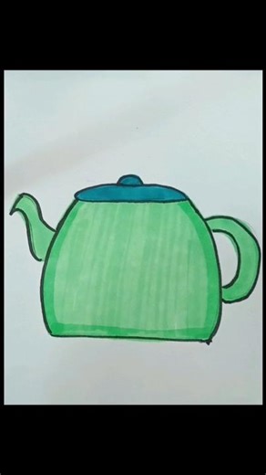 How to draw Teapot ll Tea pot Drawing ll Simple Teapot 🫖 Drawing step by step ll Asmr video