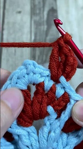 Easy Crochet Granny Square with a Gorgeous Texture! #short #grannysquare