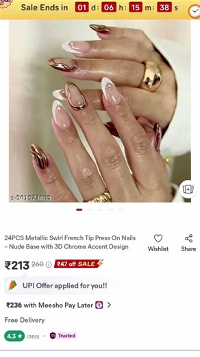 Nails from meesho meesho #youtubeshorts #trending #shorts #explore #fyp #trendingnow