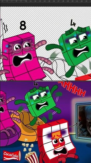 Numberblocks 4 makes a home horror movie #shorts