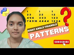 LOGIC Building - Right Angle Triangle Patterns - Number Patterns | Patterns in Python #pattern
