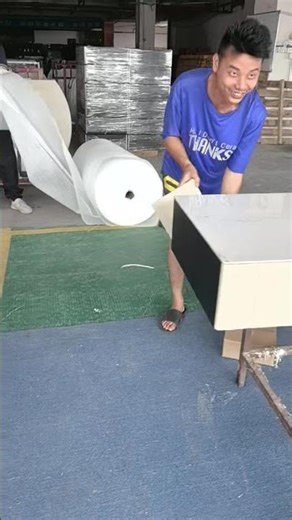 Protective Wrapping Process for Table Panels at HENGYOU | Furniture Packaging Workflow