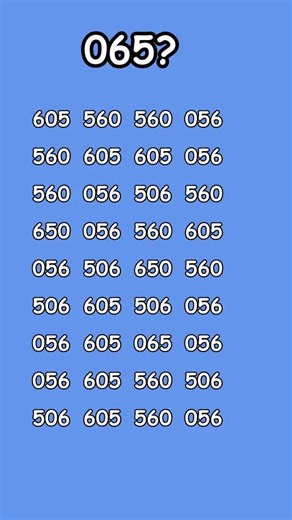 "Solving the Puzzle: How to Find 065 Among Various Numbers"