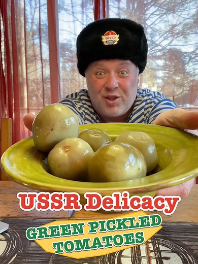 USSR Delicacy: Green Pickled Tomatoes