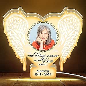 WRAPPINESS Personalized Memorial Light Box, Custom Photo Remembrance Led Light, Deepest Sympathy Gifts for Loss of Loved Ones in Heaven, in Loving Memory of Mom Dad Brother Sister Son Daughter (B03)