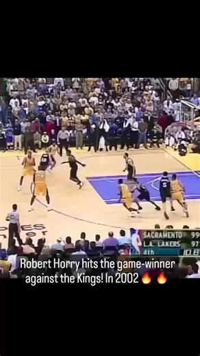 136K views · 3.8K reactions | Big Shot Rob strikes again!  Robert Horry's iconic buzzer-beater against Sacramento in 2002 still gives chills! That clutch gene is unmatched Where does Robert Horry’s game-winner rank among the greatest clutch shots in NBA history? Comment your top 3!⤵ @nbahistory @roberthorry7x  welcome little one!.png #RobertHorry #lakers #ballislife #sacramento #Playoffs | NBA News Source | Facebook