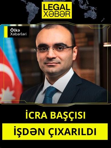 Ötən ay təyin olunan icra başçısı işdən çıxarıldı Nəsimi Rayon İcra Hakimiyyətinin başçısı vəzifəsindən azad edilib. Bu barədə İlham Əliyev Sərəncam imzalayıb. Qeyd edək ki, E.İbrahimov noyabrın 12-də bu vəzifəyə təyin edilmişdi. #nəsimi #icra #vəzifə #legalxəbər