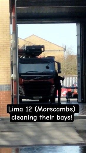 Morecambe Fire Station washing L12P1, L12P2 and L12A2's bays