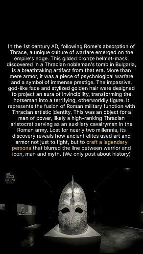 20K views · 188 reactions | This gilded helmet-mask turned an ancient warrior into a terrifying, god-like icon. #ancienthistory #archaeology #romanempire | Ancient Media | Facebook