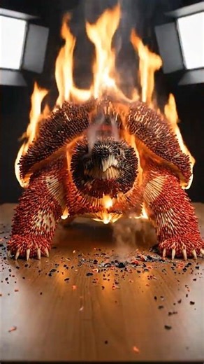 🔥 Matchstick Turtle Set on Fire – Most Satisfying Chain Reaction Ever!