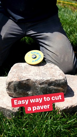 Score a line around it, then chop! Before I learned this method I was trying all sorts of crazy ways. 😂 #paver #stone #cut #chisel #fixthisbuildthat | Fix This Build That