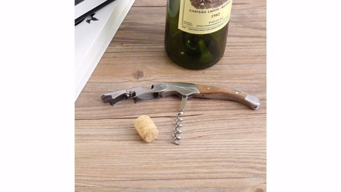Professional 3in1 Waiter's Corkscrew with Wooden Handle Wine Bottle Opener and Key for Bartenders, Waiters, Bar Staff, Restaurant Professionals