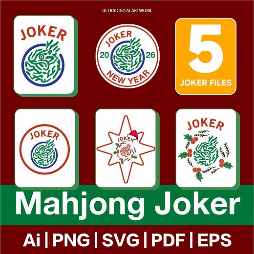 Mahjong Joker Tile Clipart – Casino Game Digital Sticker (svg, Png, Pdf, Ai, Eps, Dwg) - Etsy