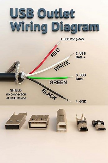 USB Outlet Wiring Diagram 🛜🔌 | Easy USB Wiring Explained! #usb #wiring #technology