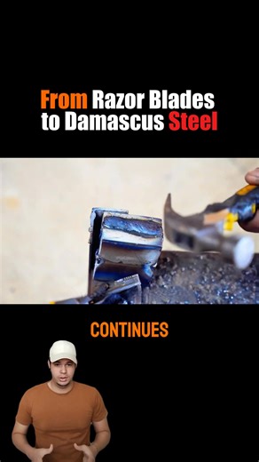 From Razor Blades to Damascus Steel #DamascusSteel #ForgedByHand #KnifeMaking #Bladesmith #ForgingArt | Tips of the Day