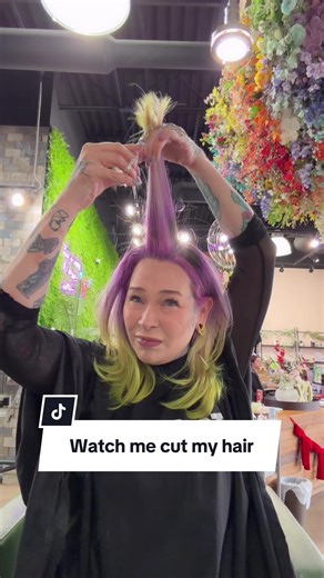 Where are my self servicing hair stylist’s at? As a salon owner I never put the stress on my staff. Watch until the end and let me know if you like my before or after better #haircut #altwomen #womenwithtattoos #whimsical #virginia